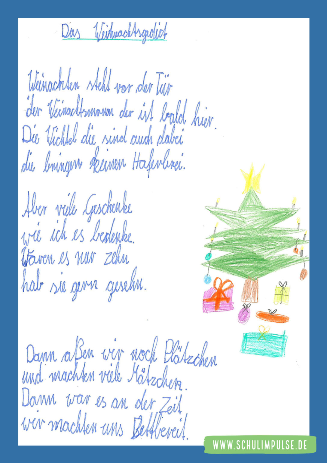 Weihnachten steht vor der Tür Schulimpulse